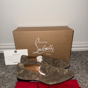 Christian Louboutin Floral Tan Loafers